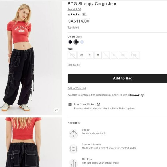 BDG baggy cargos Size Small - Picture 6 of 6